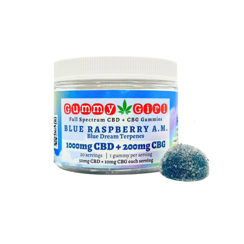 Blue Raspberry A.M. 30 Pack — 1000mg CBD & 200mg CBG | Gummy Girl